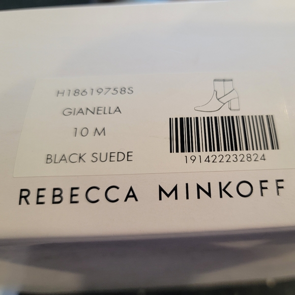 Rebecca Minkoff Black Suede Booties Wms sz 10 New In Box - Picture 3 of 8